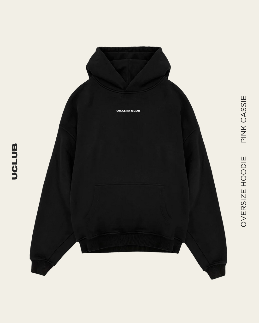 polerón negro con gorro estilo casual