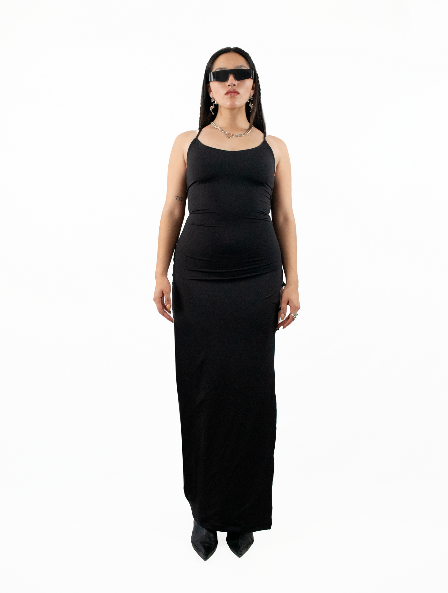 Vestido largo negro para ocasiones especiales
