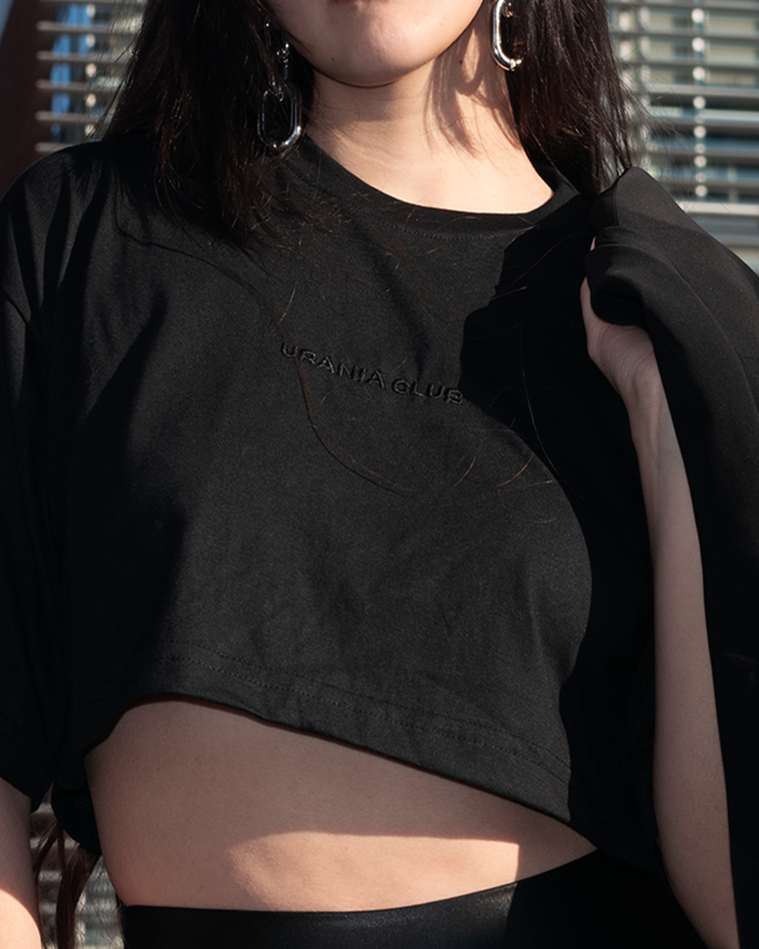 polera crop unisex de algodón
