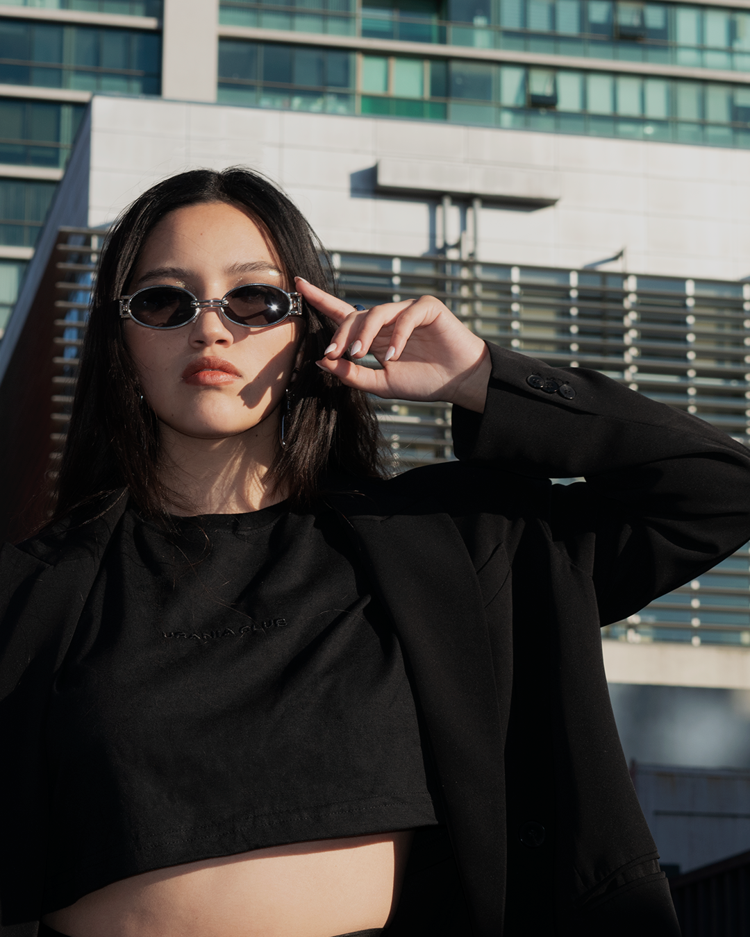 polera crop tee algodón premium