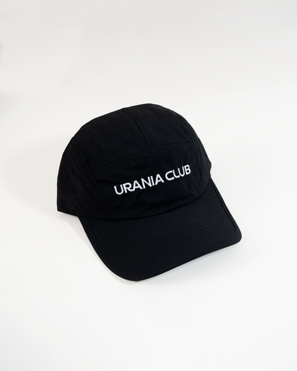 Gorra impermeable de 5 paneles con visera curva, fabricada en 100% nylon