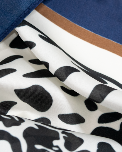 Pañuelo de poliéster con diseño animal print azul