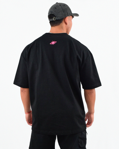 Polera negra con bordado Urania Club premium, confeccionada en algodón peruano de la mejor calidad – edición limitada, Urania Club