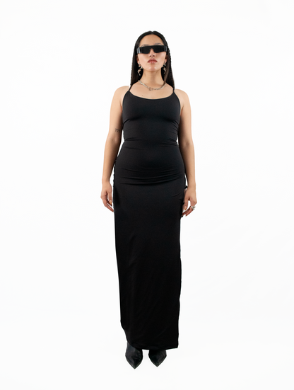 Vestido largo negro para ocasiones especiales